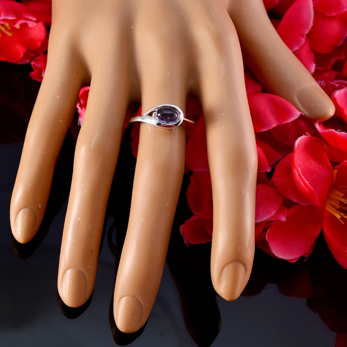 Amethyst Solitaire Turkish 925 Sterling Silver Purple Gemstone Delicate Sophisticated Ring Jewelry - Image 6