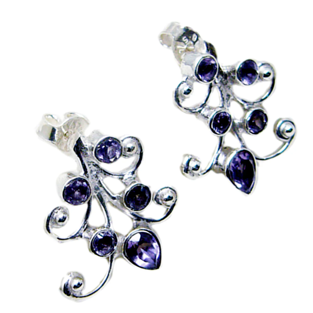 Amethyst Spanish Seo-yeon multiple Stud Purple 925 Silver Earring - Image 2