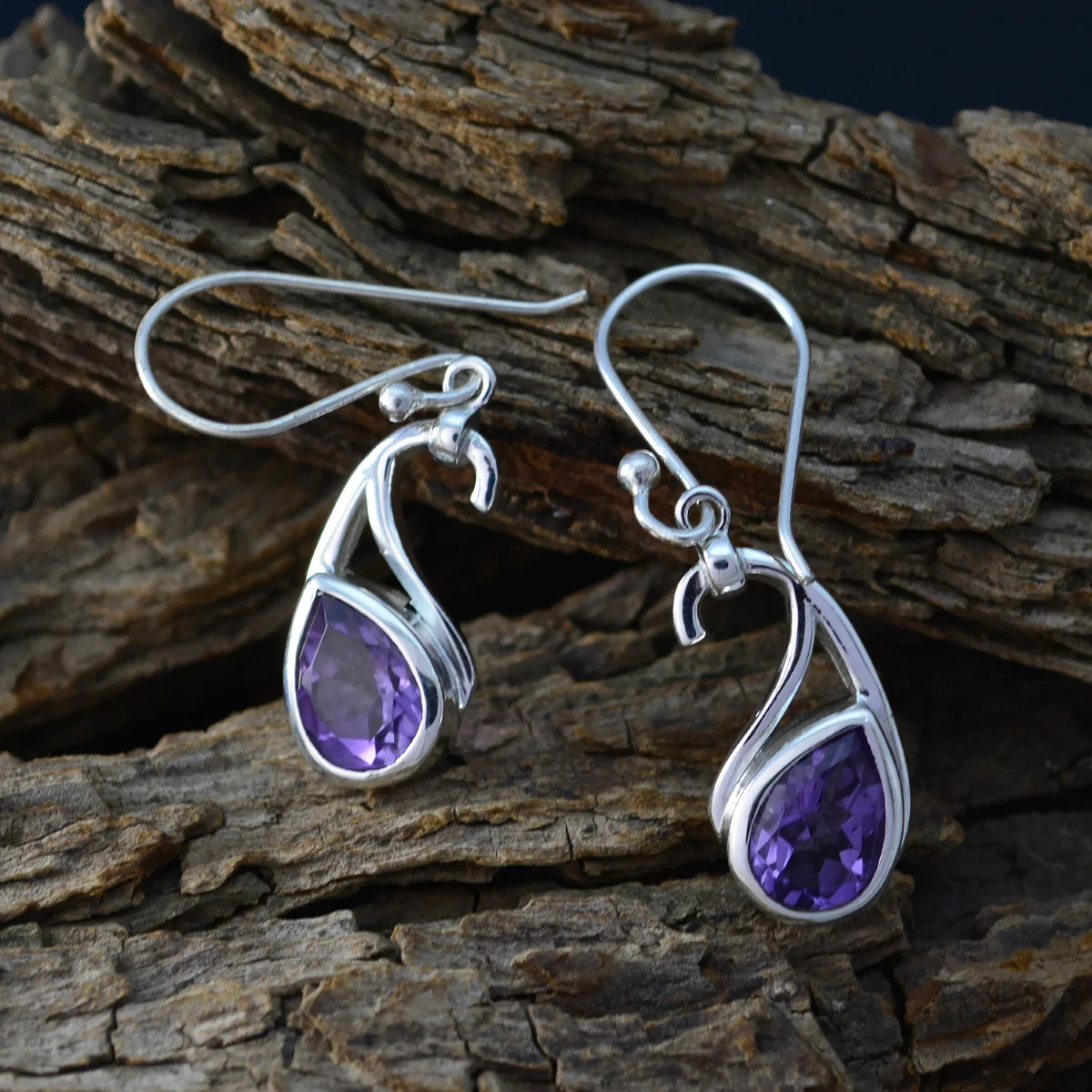 Amethyst Spanish Stella Solitaire Dangle Purple 92.5 Silver Earring - Image 3
