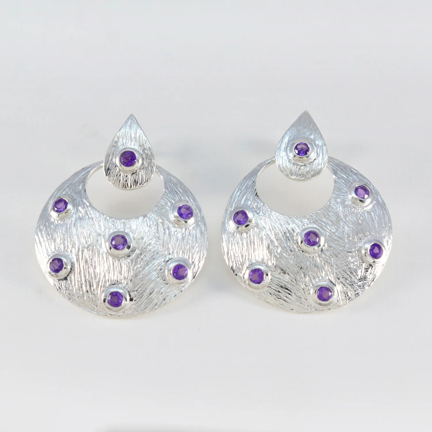 Amethyst Spanish Wen multiple Stud Purple 92.5 Silver Earring - Image 2