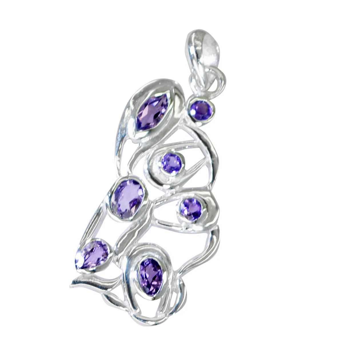 Amethyst Statement Egyptian Sterling Silver multiple Olivia valentine Purple Pendant Jewellery - Image 3