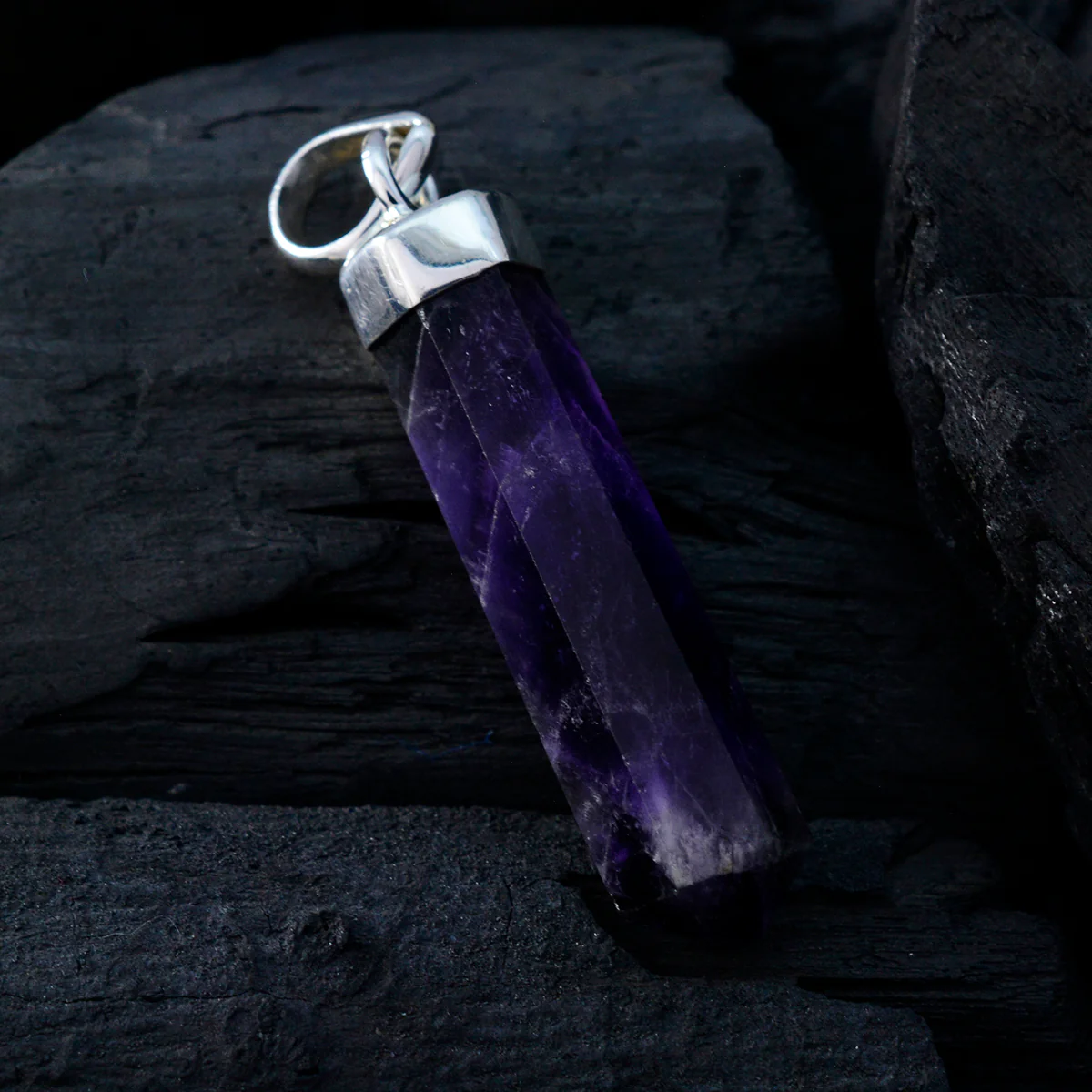 Amethyst Tiny Mexican Sterling Silver Solitaire Joaquina Contemporary Purple Pendant Jewellery - Image 3