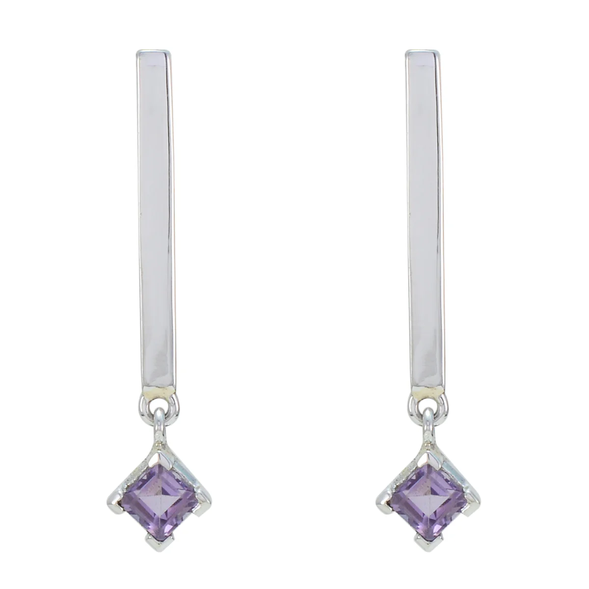 Amethyst Turkish Mila Solitaire Stud Purple Sterling Silver Earring