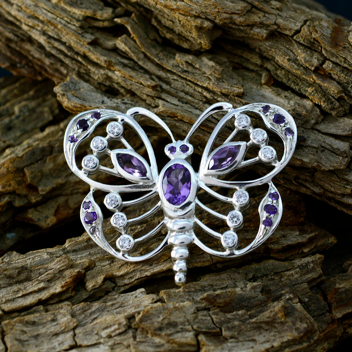 Amethyst Whisper-thin Australian 92.5 Silver multiple Isadora Abstract Purple Pendant Jewellery - Image 2