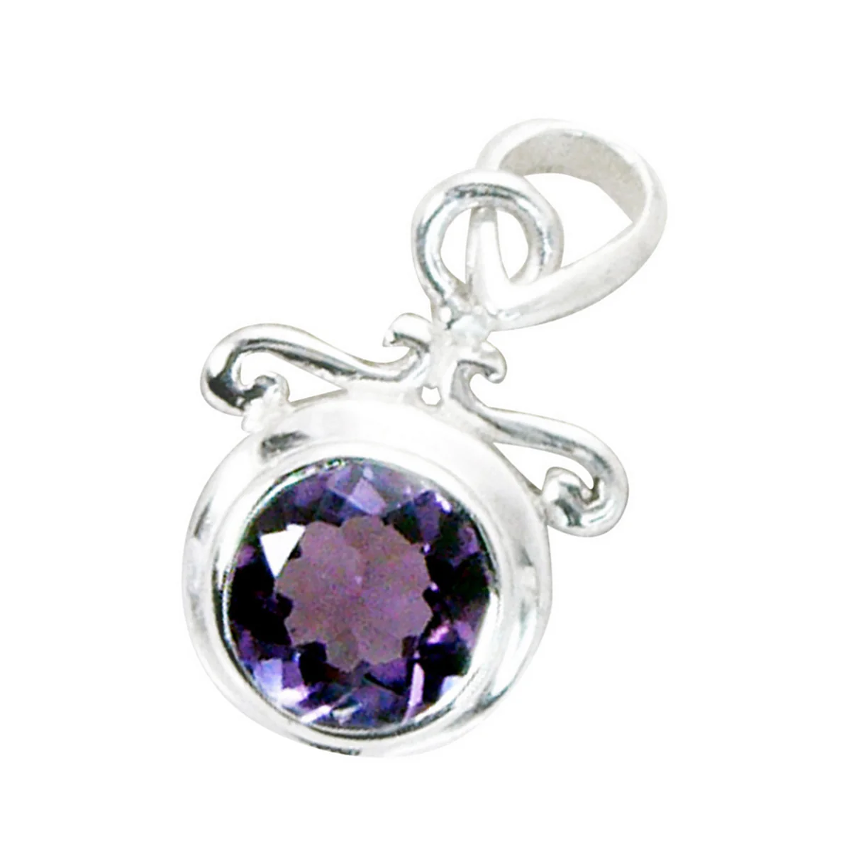 Amethyst Whisper-thin French Silver Solitaire Isabella Cocktail Purple Pendant Jewelry - Image 3