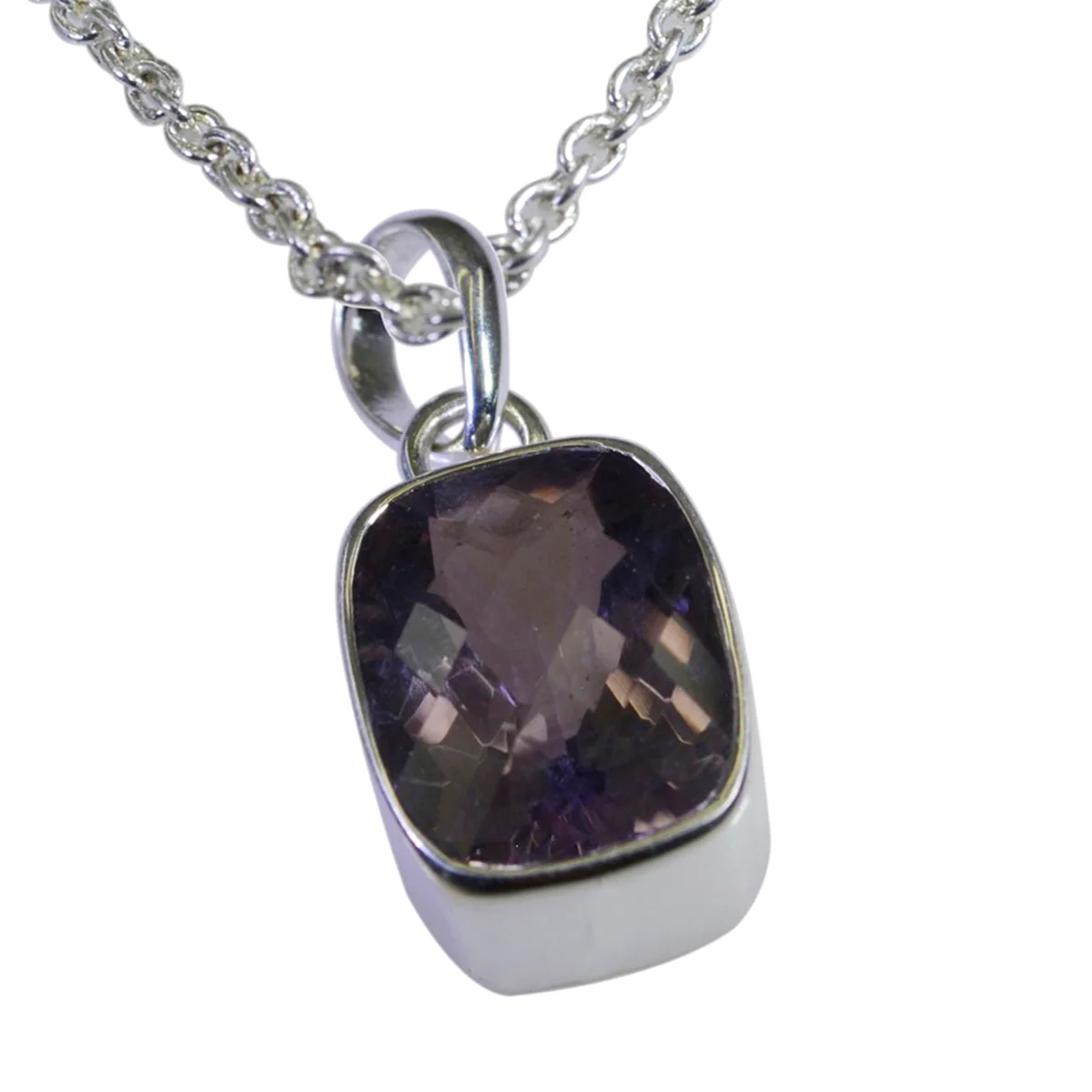Amethyst Whisper-thin German Silver Solitaire Leah wedding Purple Pendant Jewelry - Image 3