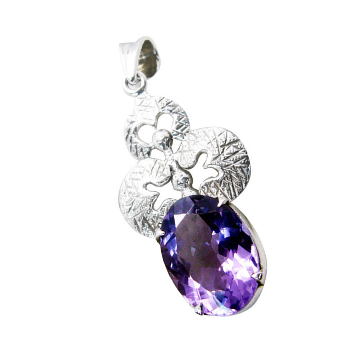Amethyst Whisper-thin German Sterling Silver Solitaire Isadora Bubble Purple Pendant Jewellery - Image 2