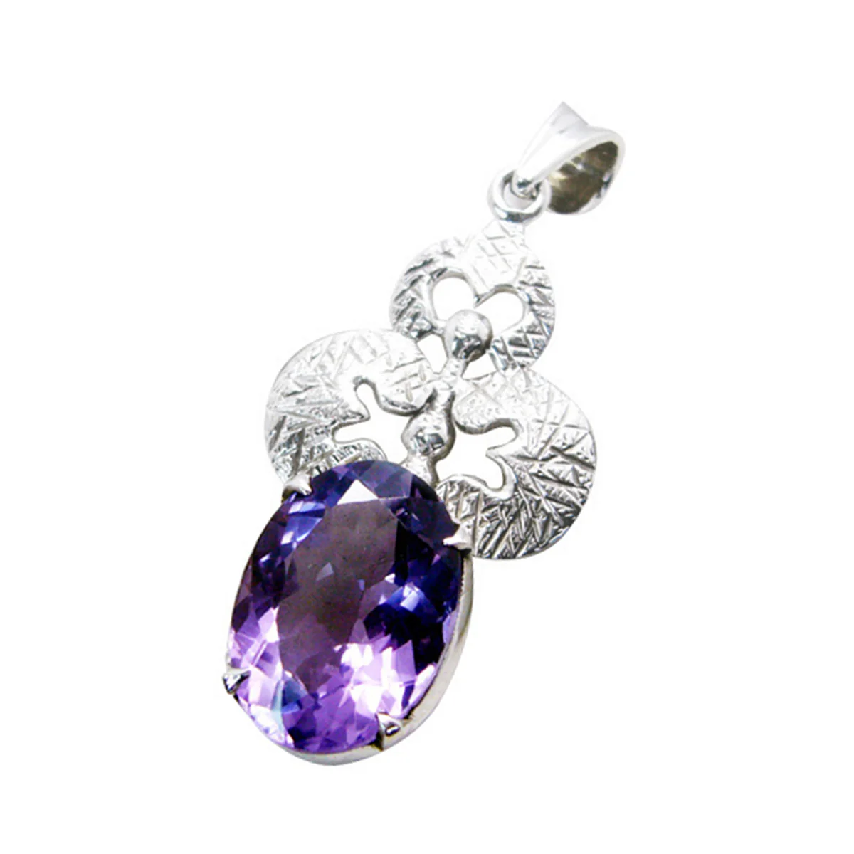 Amethyst Whisper-thin German Sterling Silver Solitaire Isadora Bubble Purple Pendant Jewellery - Image 3