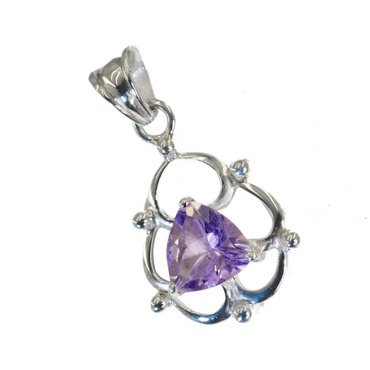 Amethyst Whisper-thin Italian 925 Silver Solitaire Ivana Eternity Purple Pendant Jewelry - Image 2