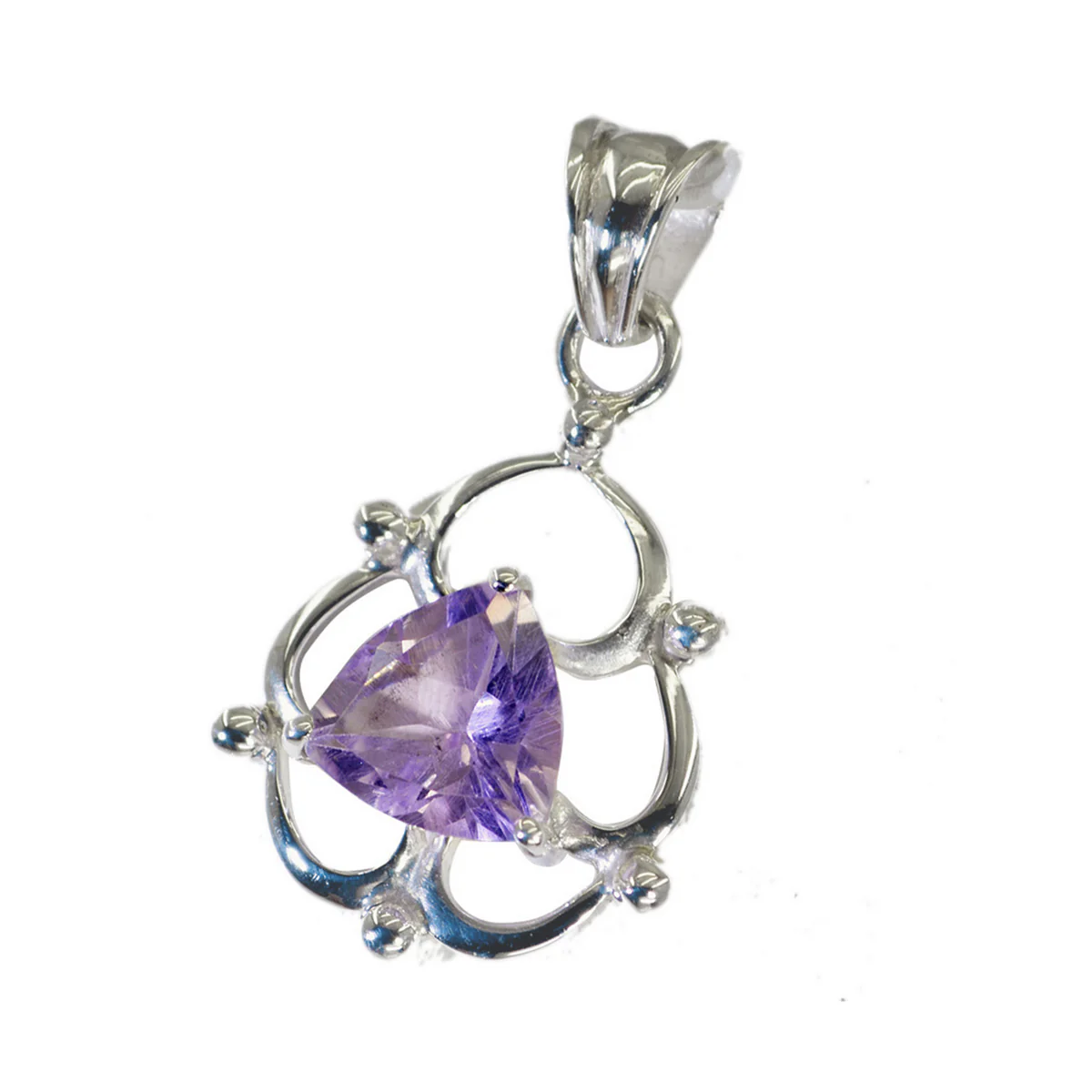Amethyst Whisper-thin Italian 925 Silver Solitaire Ivana Eternity Purple Pendant Jewelry - Image 3