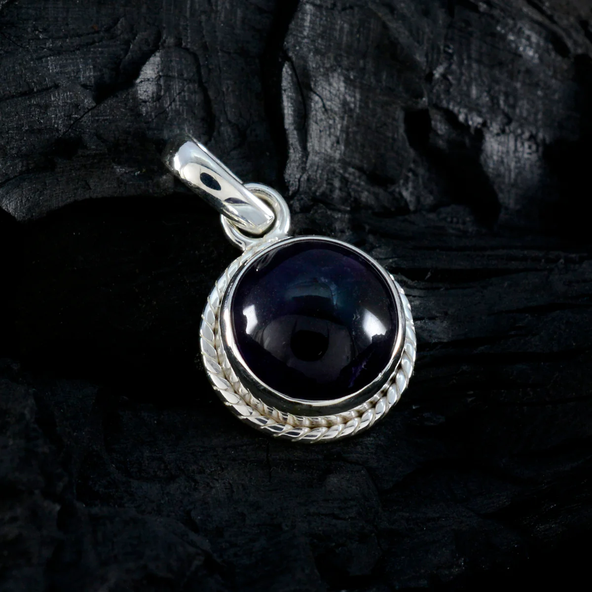 Amethyst Whisper-thin Russian Silver Solitaire Mariana Rope-Wire Purple Pendant Jewelry - Image 3