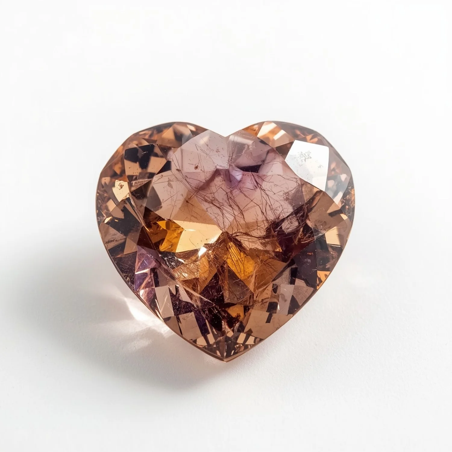 Ametrine 1PC Chunky 14x14 MM Heart Faceted Multicolor Genuine Semi Precious Loose Gems - Image 2