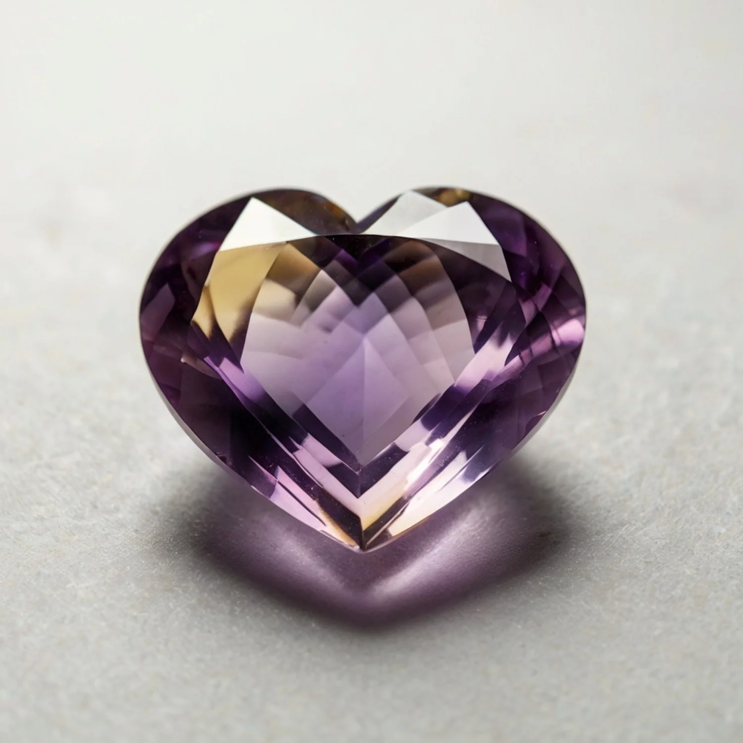 Ametrine 1PC Chunky 16x16 MM Heart Faceted Multicolor Pure Semi Precious Loose Gemstones - Image 2
