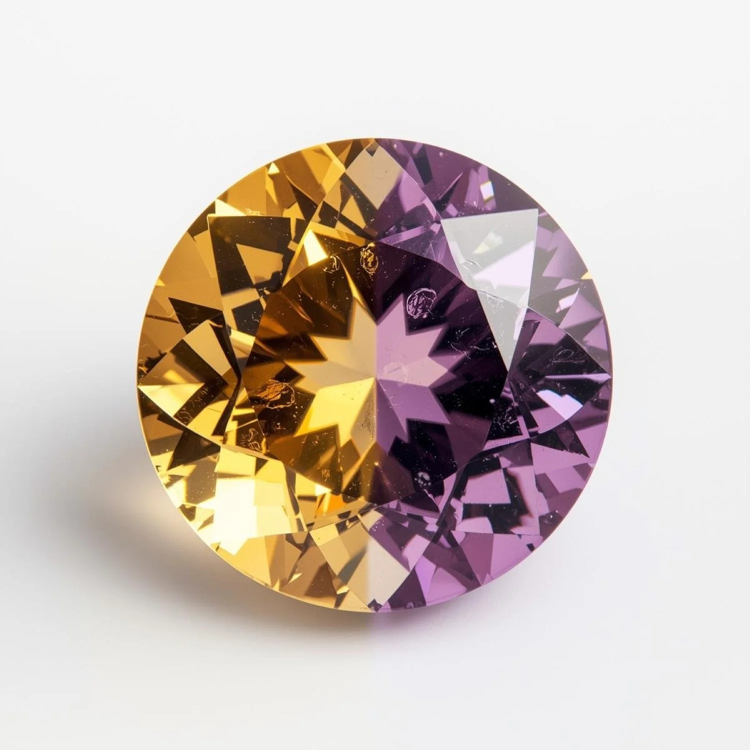 Ametrine 1PC Chunky 16x16 MM Round Faceted Multicolor Pure Semi Precious Loose Gemstones - Image 2
