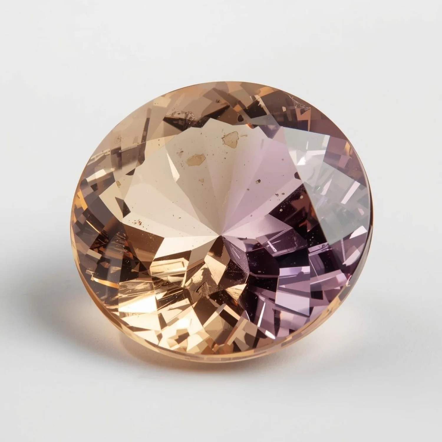 Ametrine 1PC Large 10x10 MM Round Faceted Multicolor Shine Semi Precious Loose Gems - Image 2
