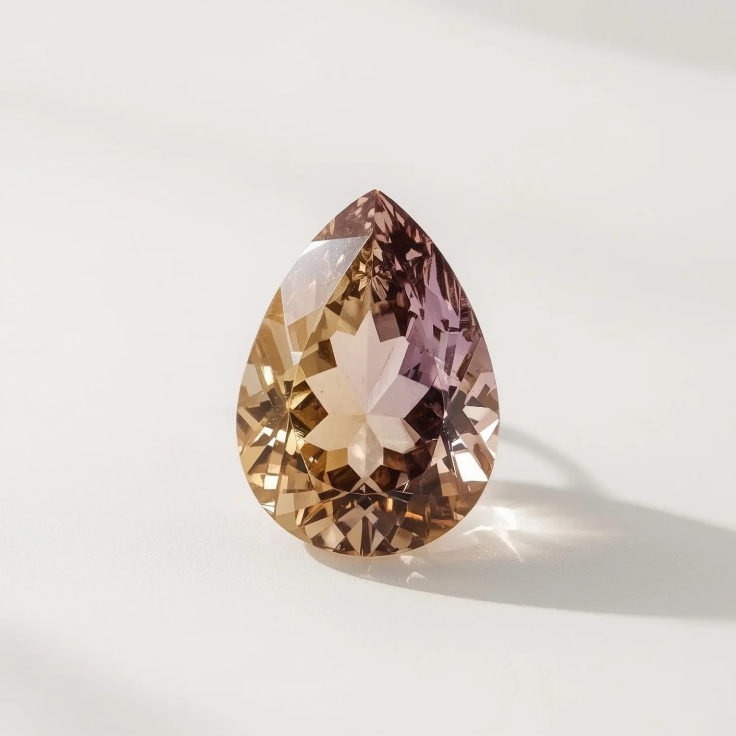 Ametrine 1PC Large 10x14 MM Pear Faceted Multicolor Fine Semi Precious Gems