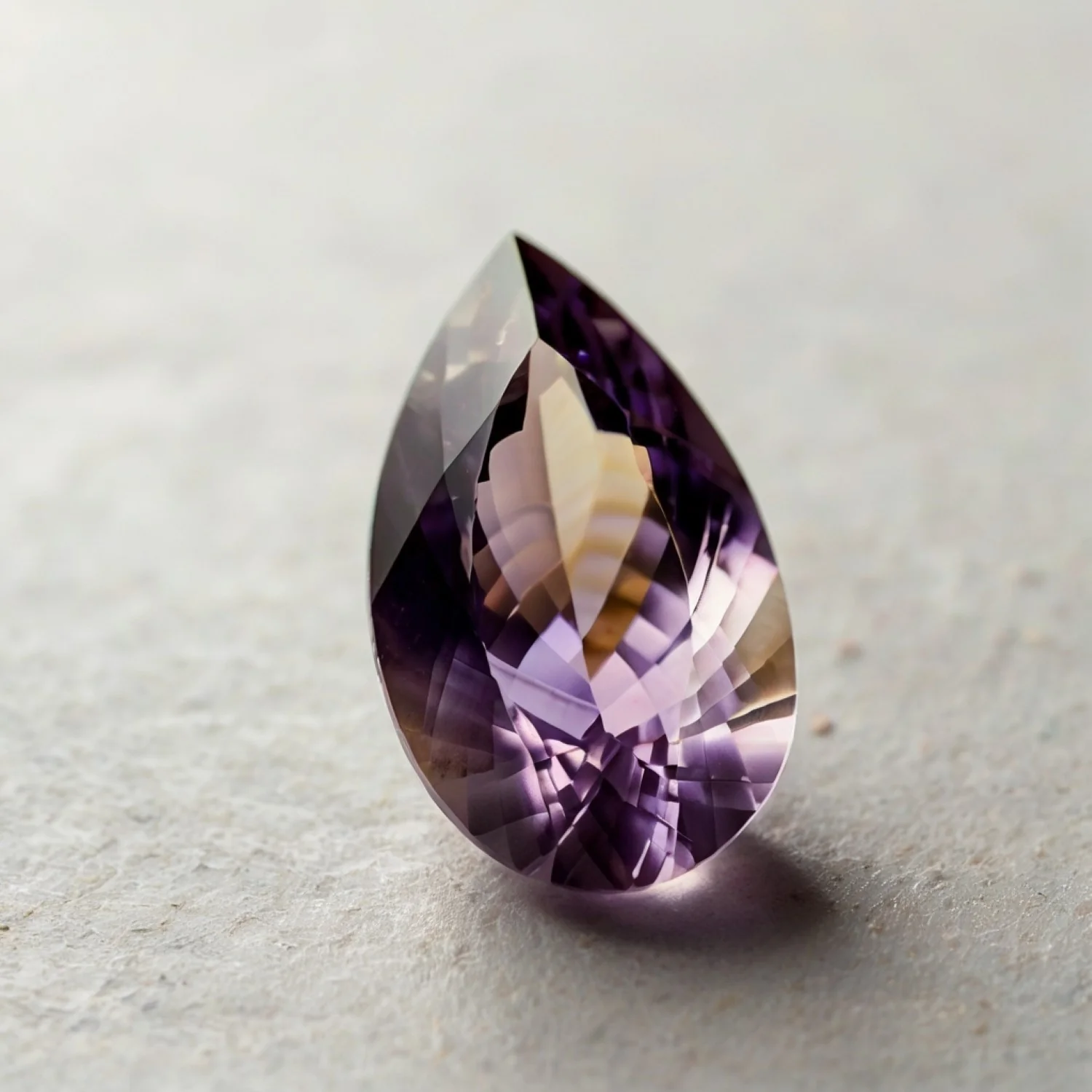 Ametrine 1PC Small 6x8 MM Pear Faceted Multicolor Fiery Semi Precious Gems - Image 2