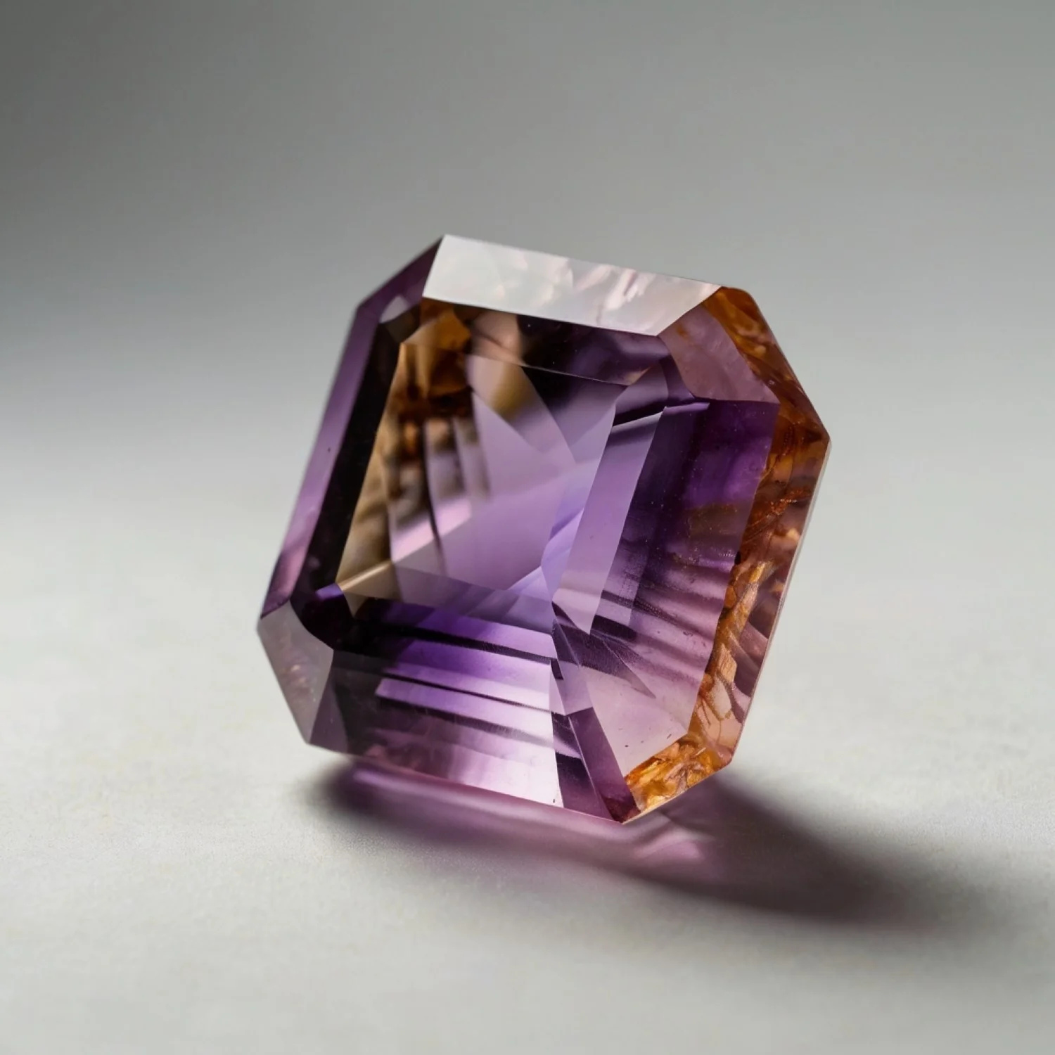 Ametrine 1PC Small 7x7 MM Square Faceted Multicolor Splendid Semi Precious Loose Gemstone - Image 2