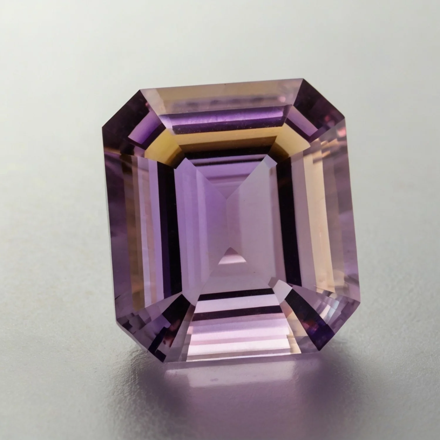 Ametrine 1PC Small 7x9 MM Emerald Faceted Multicolor Superior Semi Precious Gems - Image 2