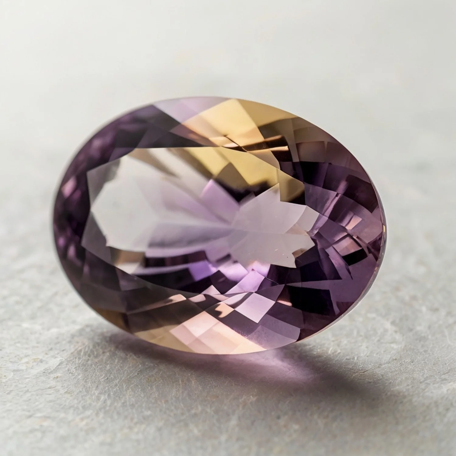 Ametrine 1PC Small 7x9 MM Oval Faceted Multicolor Lustrous Semi Precious Gems - Image 2