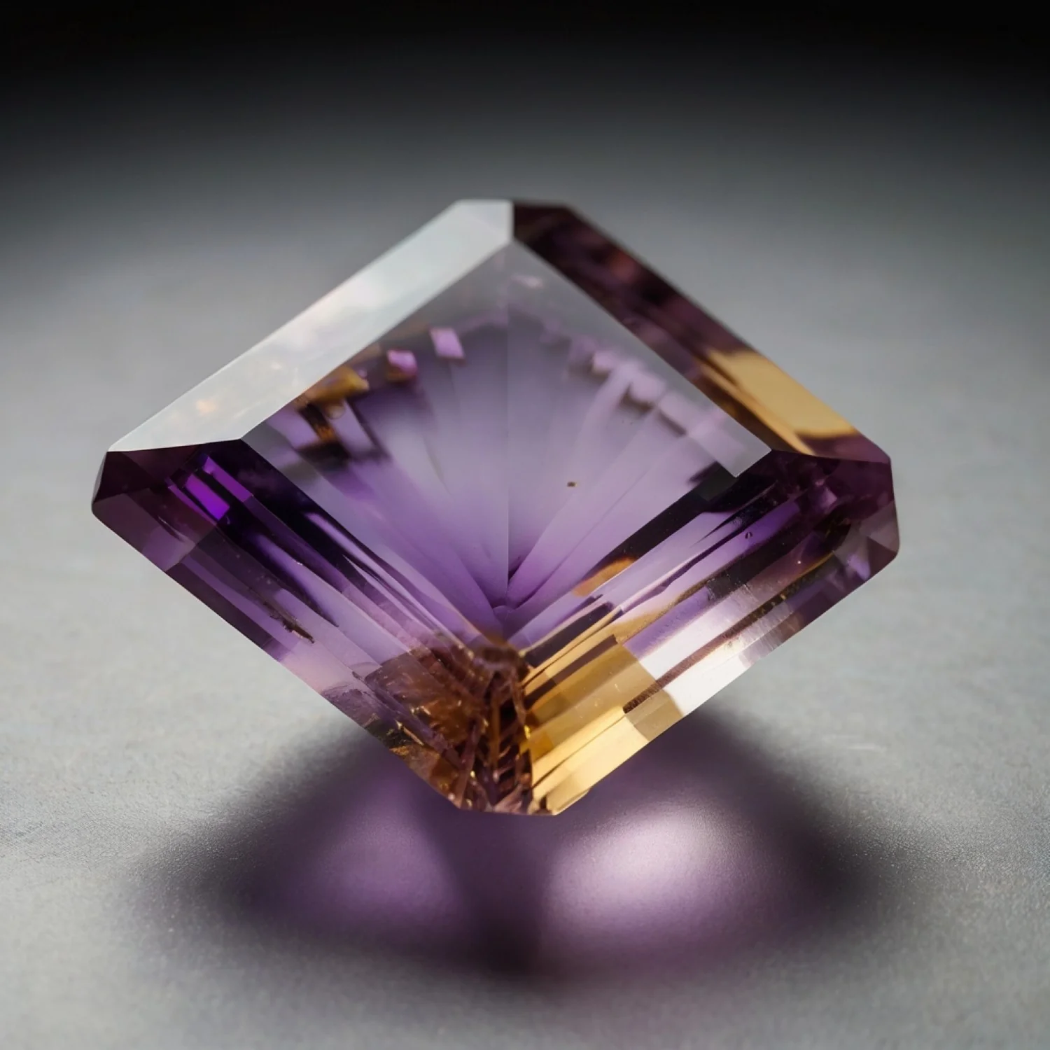 Ametrine 1PC Small 8x8 MM Square Faceted Multicolor Luster Semi Precious Loose Gemstones - Image 2