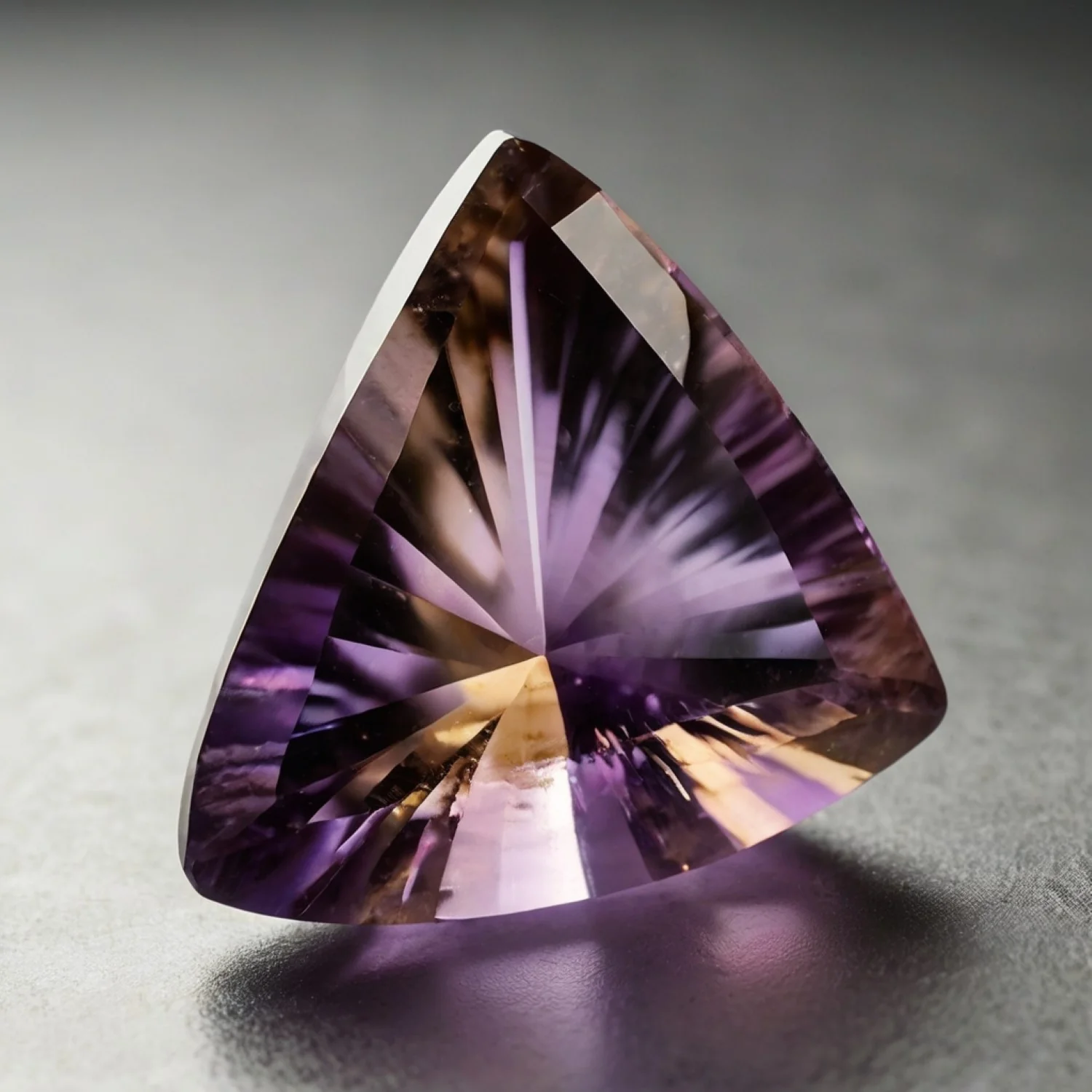 Ametrine 1PC Small 8x8 MM Triangle Faceted Multicolor Luster Semi Precious Loose Gemstones - Image 2