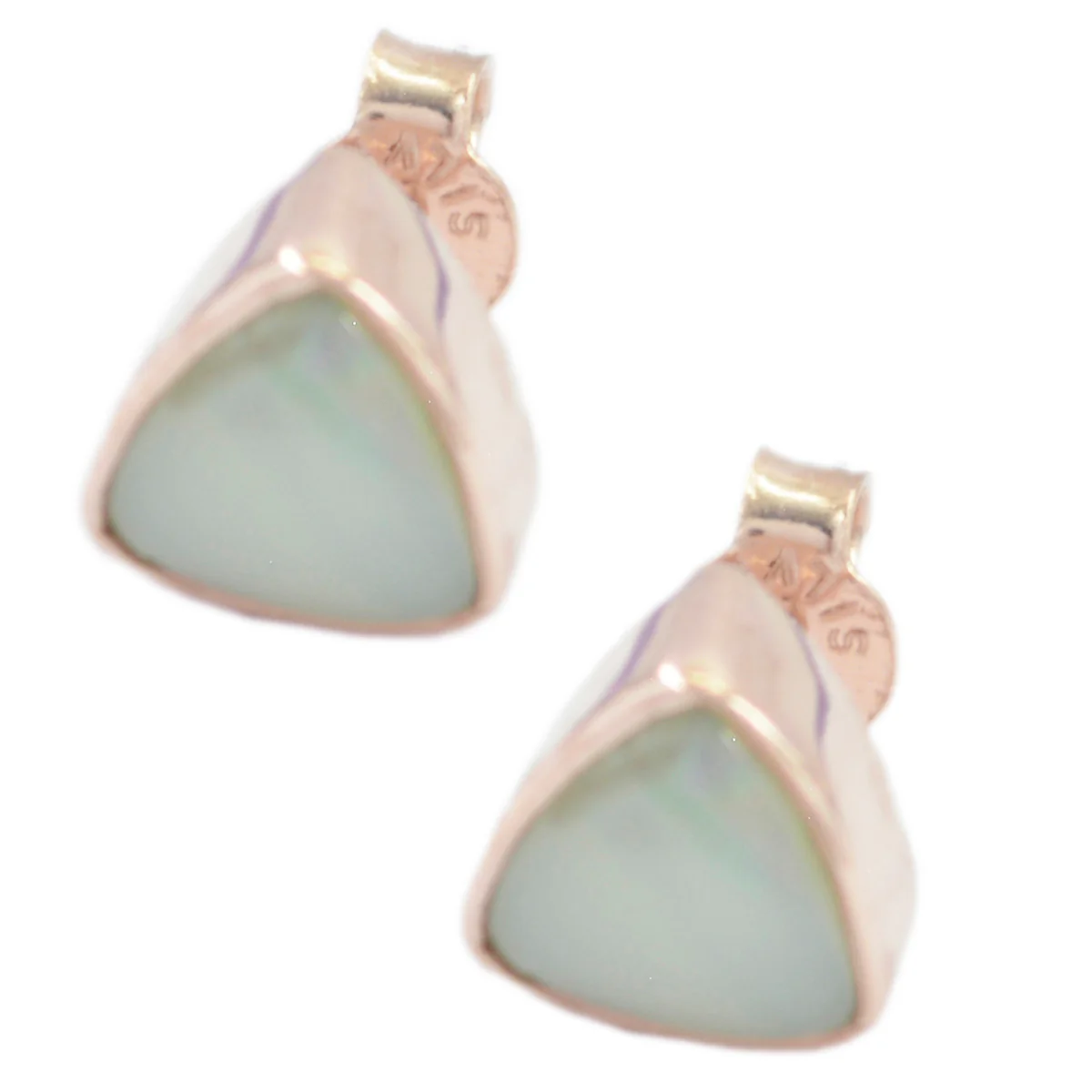 Aqua Chalcedony American María Solitaire Stud Green Silver Earring