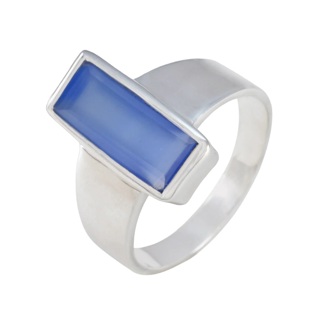 Aqua Chalcedony Solitaire German 925 Sterling Silver Green Gems Eye-catching Abstract Ring Jewelry - Image 2
