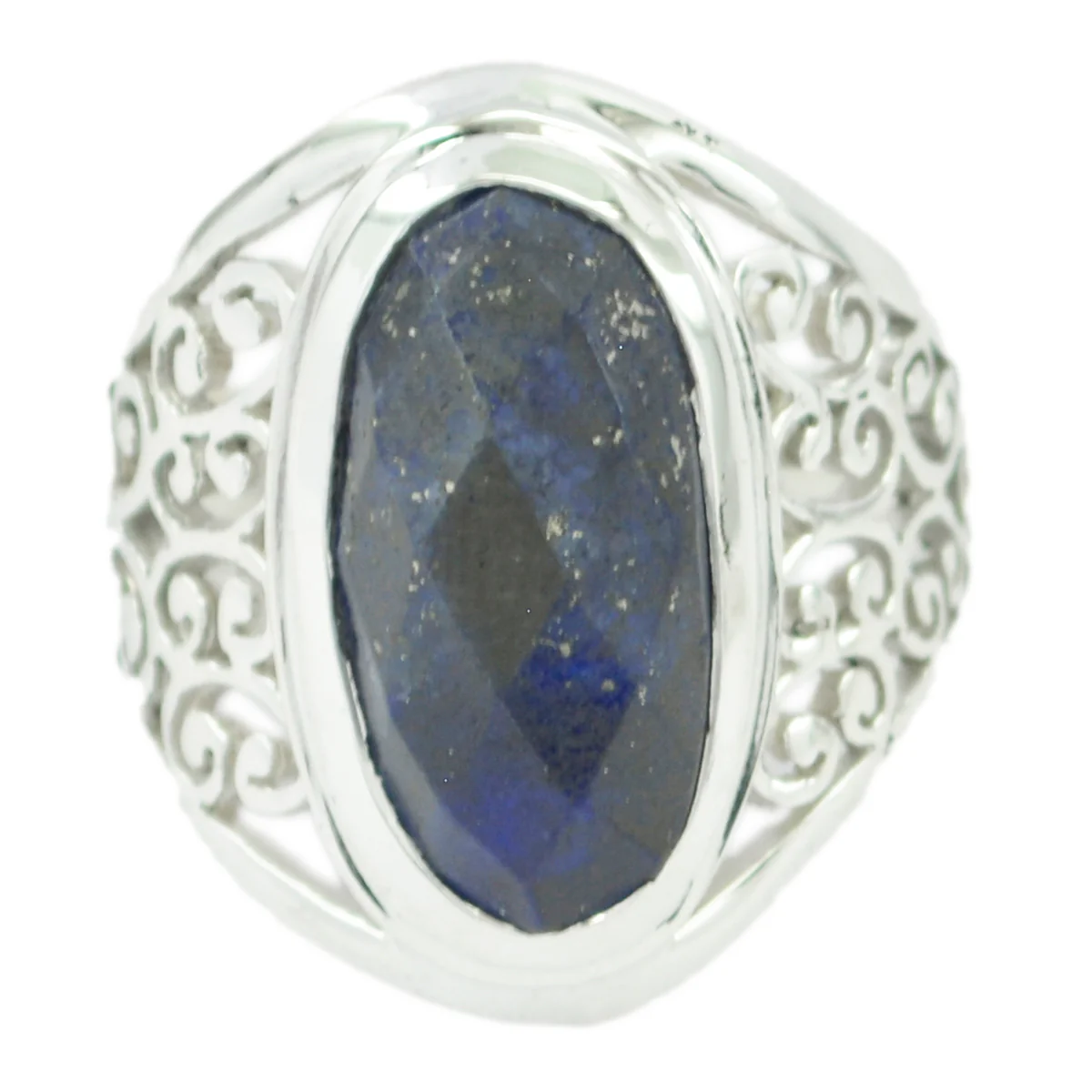 Aqua Chalcedony Solitaire Middle Eastern 92.5 Silver Green Gemstone Mid-weight Filigree Ring Jewelry
