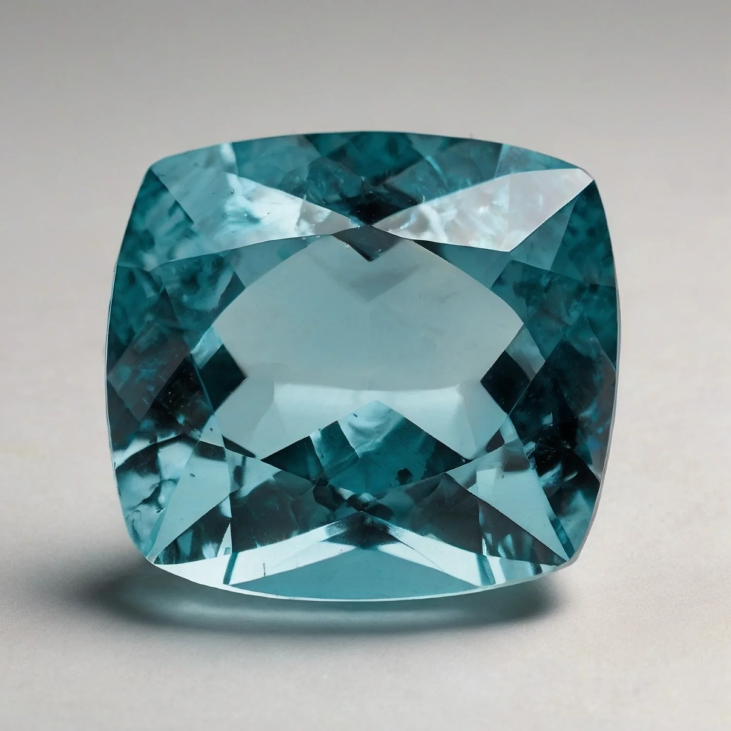 Aquamarine 1PC Chunky 13x13 MM Cushion Faceted Blue Natural Semi Precious Loose Gemstone