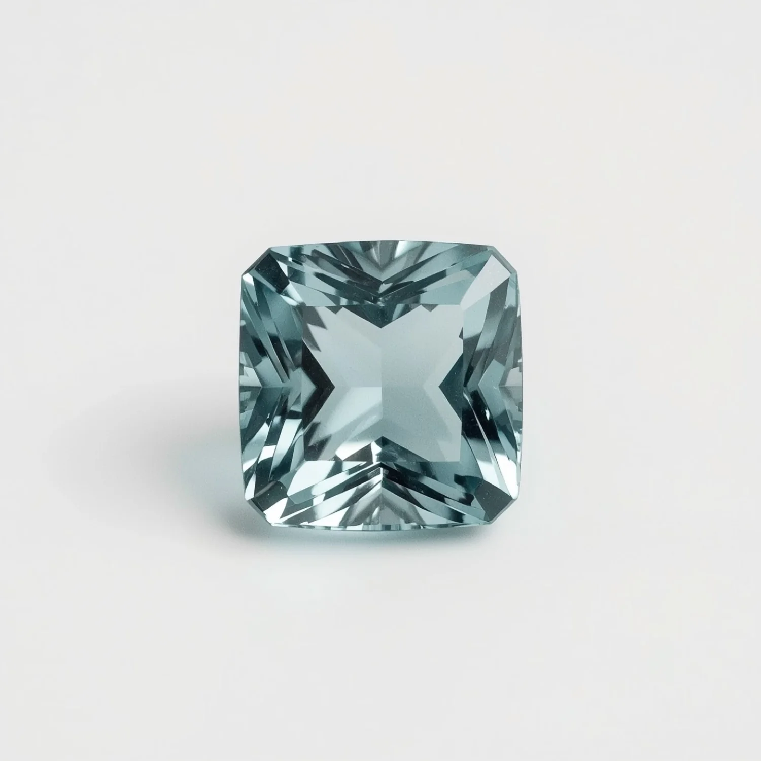 Aquamarine 1PC Chunky 15x15 MM Square Faceted Blue Superior Semi Precious Gems