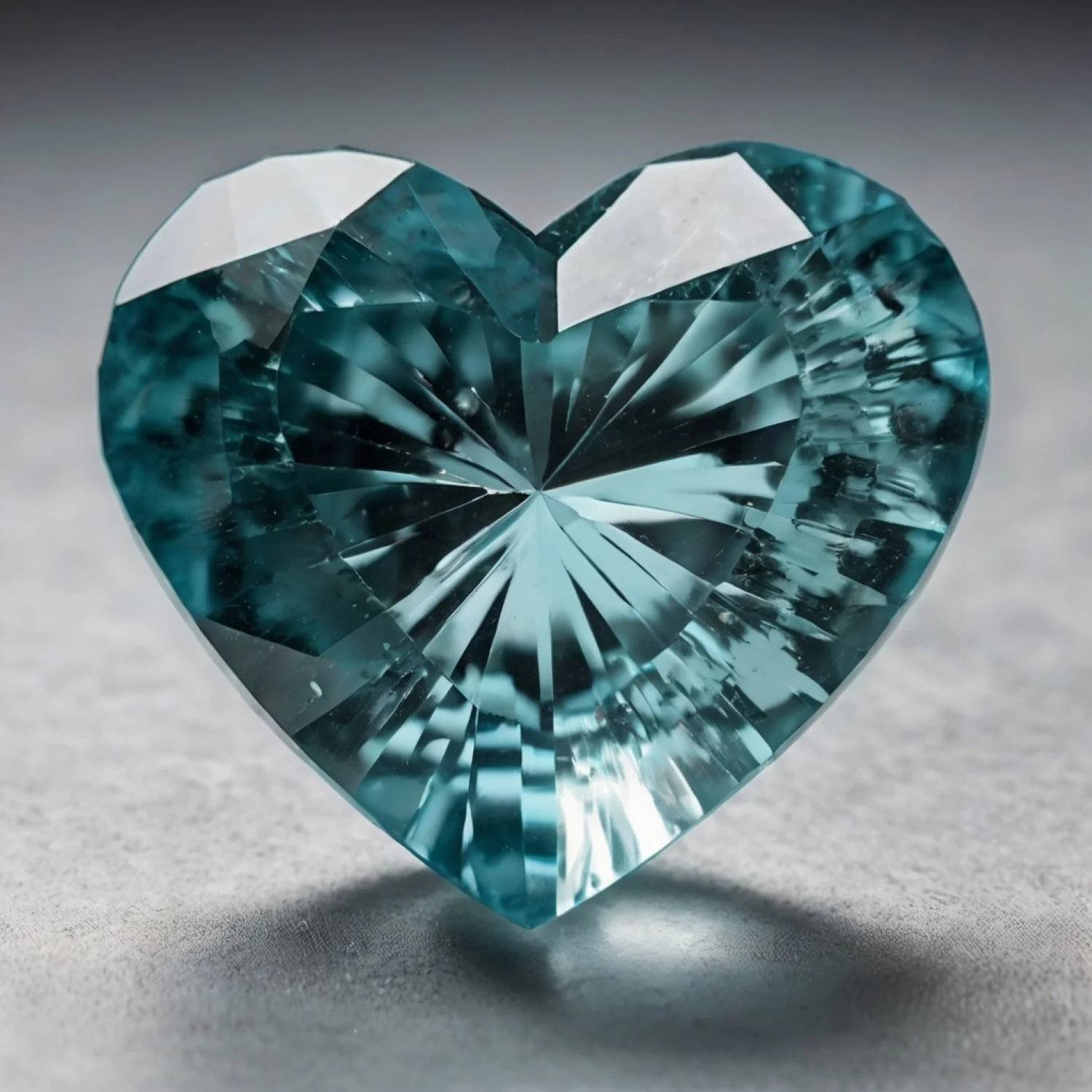 Aquamarine 1PC Chunky 16x16 MM Heart Faceted Blue Pure Semi Precious Loose Gems