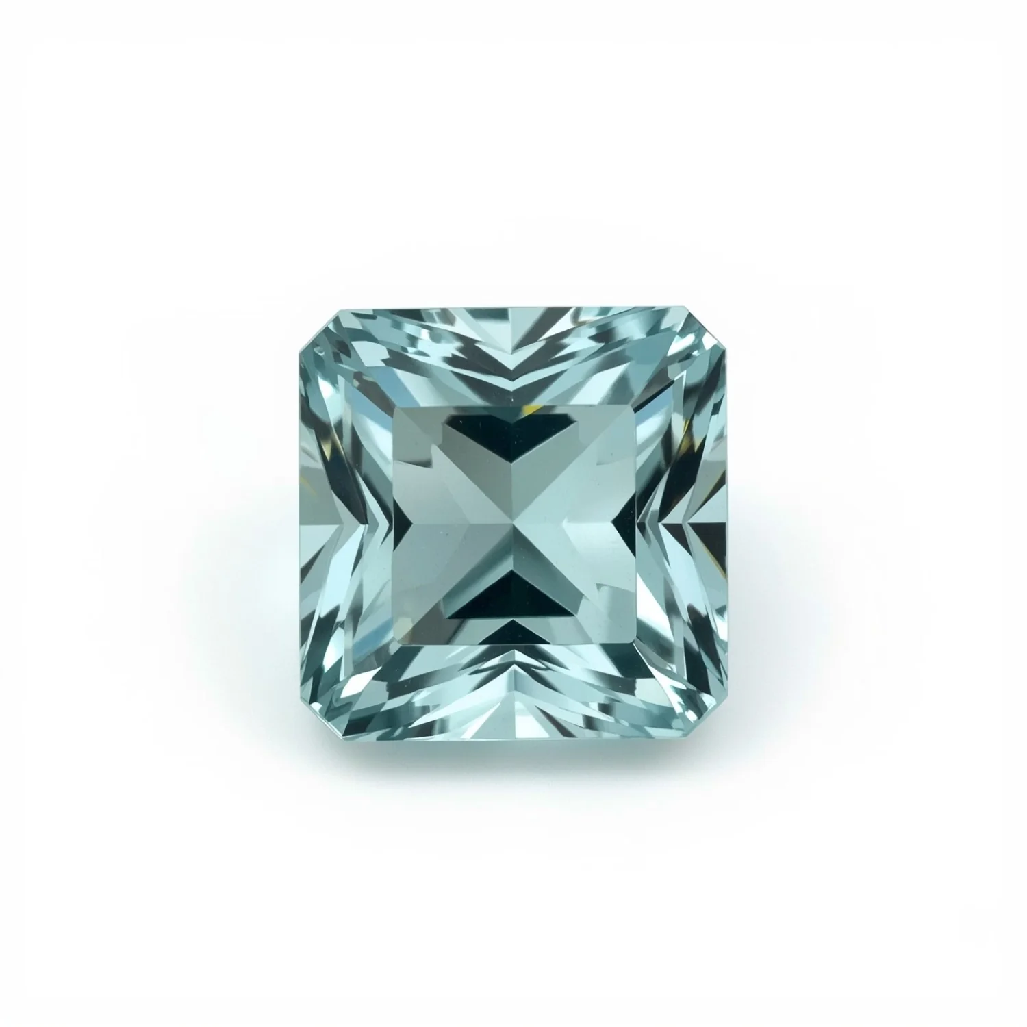 Aquamarine 1PC Large 10x10 MM Square Faceted Blue Shine Semi Precious Loose Gemstones
