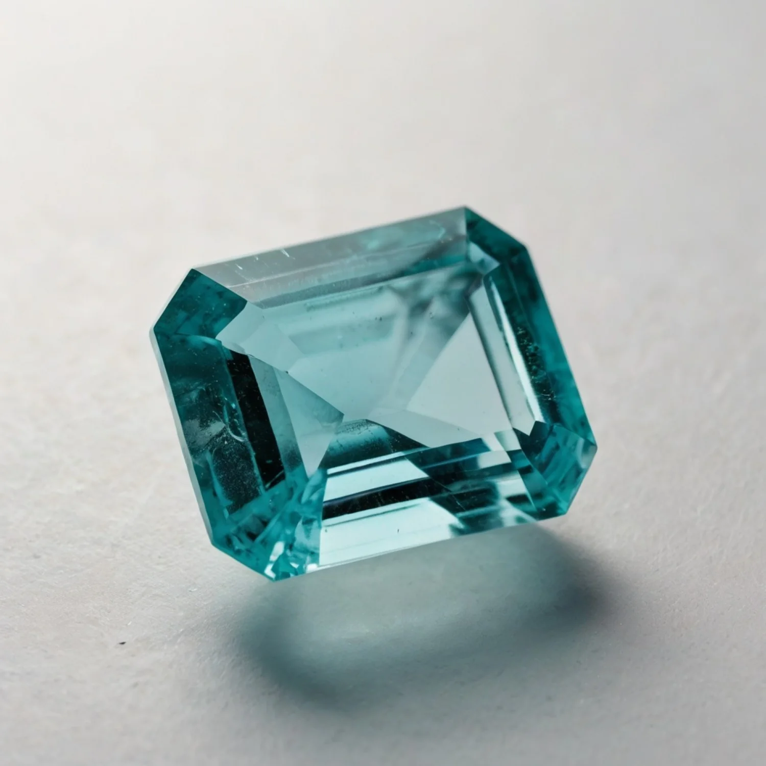 Aquamarine 1PC Large 10x12 MM Emerald Faceted Blue Splendid Semi Precious Gems - Image 2