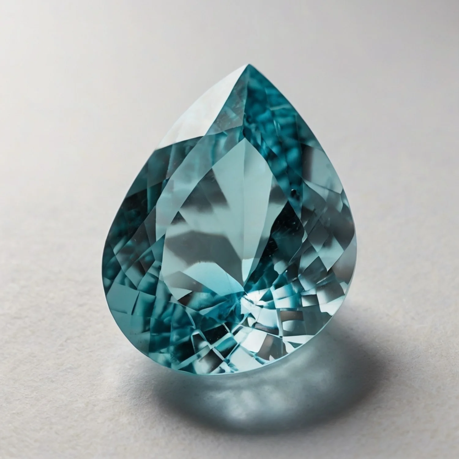Aquamarine 1PC Large 10x12 MM Pear Faceted Blue Fine Semi Precious Loose Gemstone - Image 2