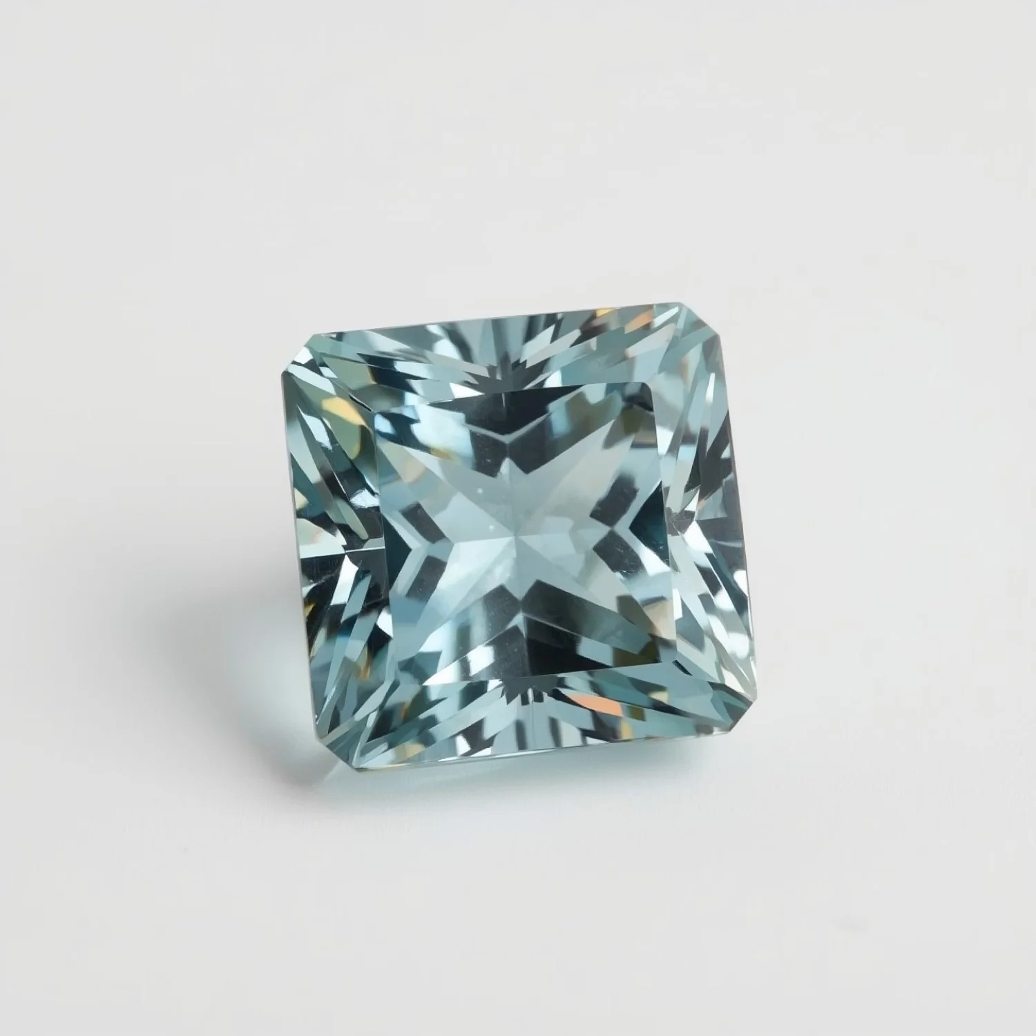 Aquamarine 1PC Large 12x12 MM Square Faceted Blue High-Quality Semi Precious Loose Gems - Image 2