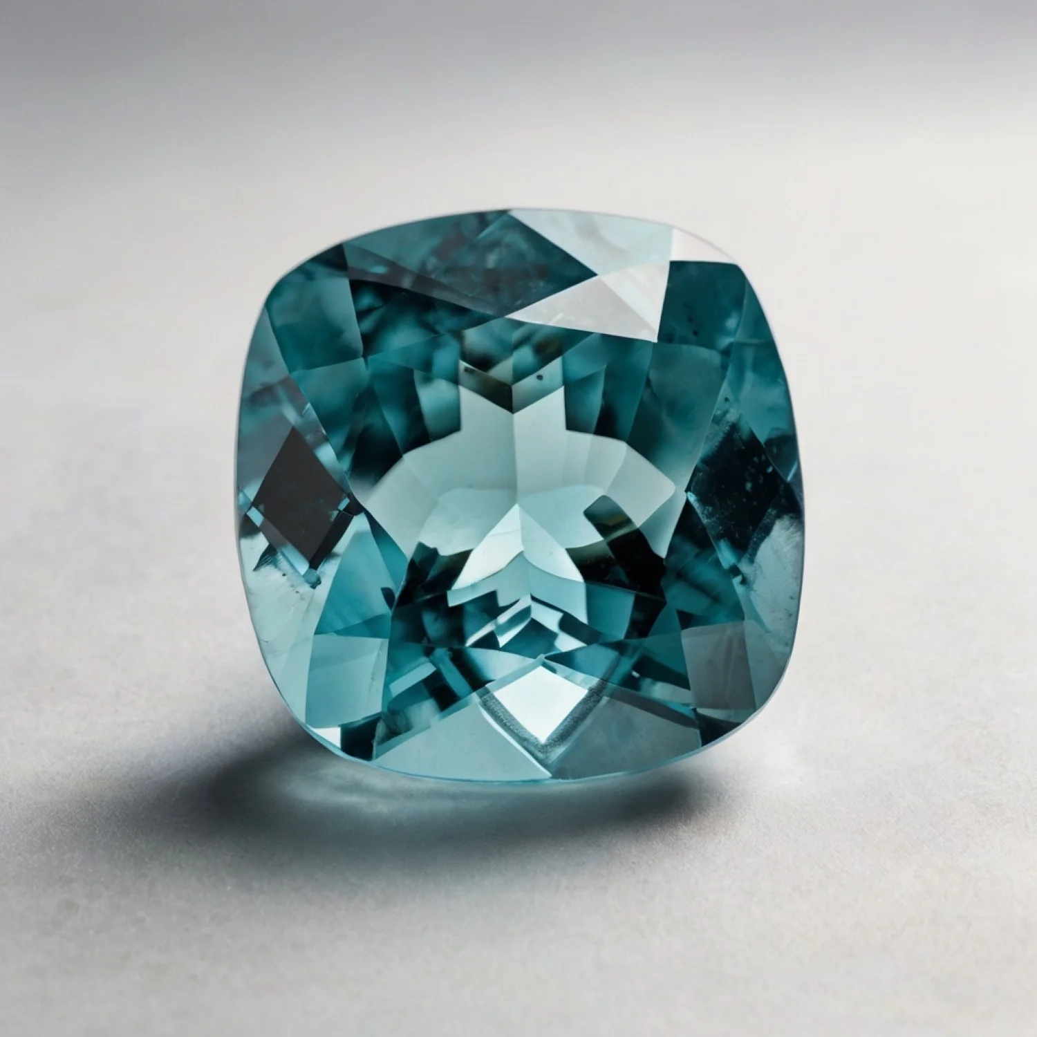 Aquamarine 1PC Medium 9x9 MM Cushion Faceted Blue Lustrous Semi Precious Loose Gemstone - Image 2