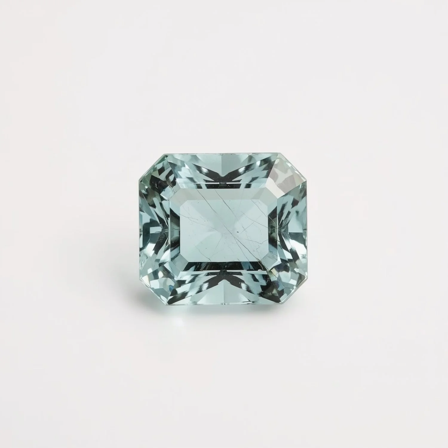 Aquamarine 1PC Small 8x8 MM Square Faceted Blue Luster Semi Precious Loose Gems - Image 2