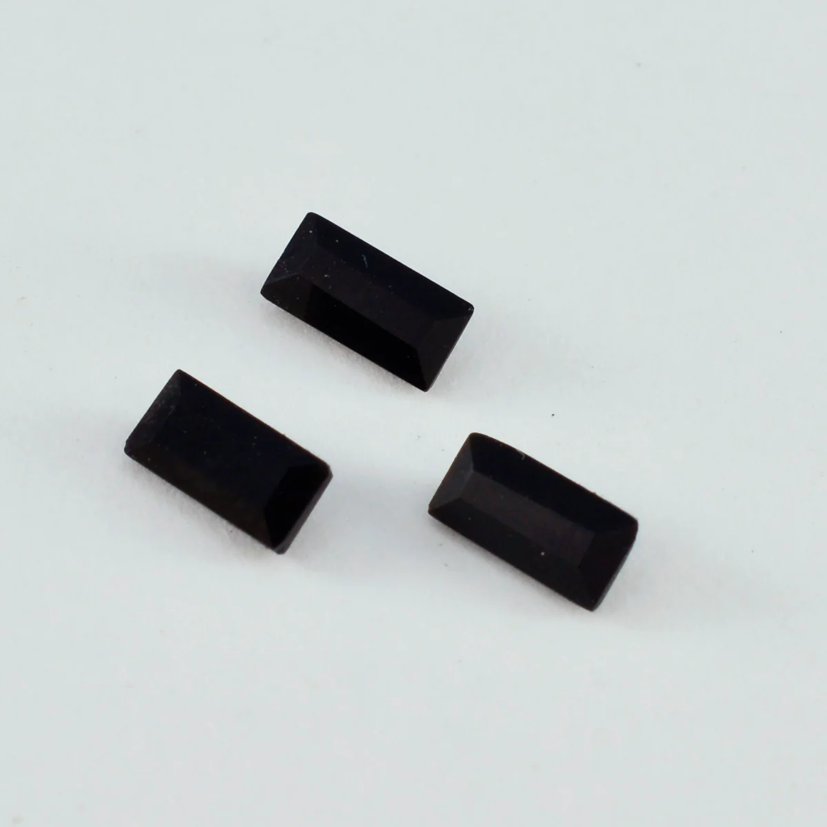 Black Onyx 10PC Tiny 2.5x5 MM Baguette Faceted Black Fiery Semi Precious Gems - Image 2