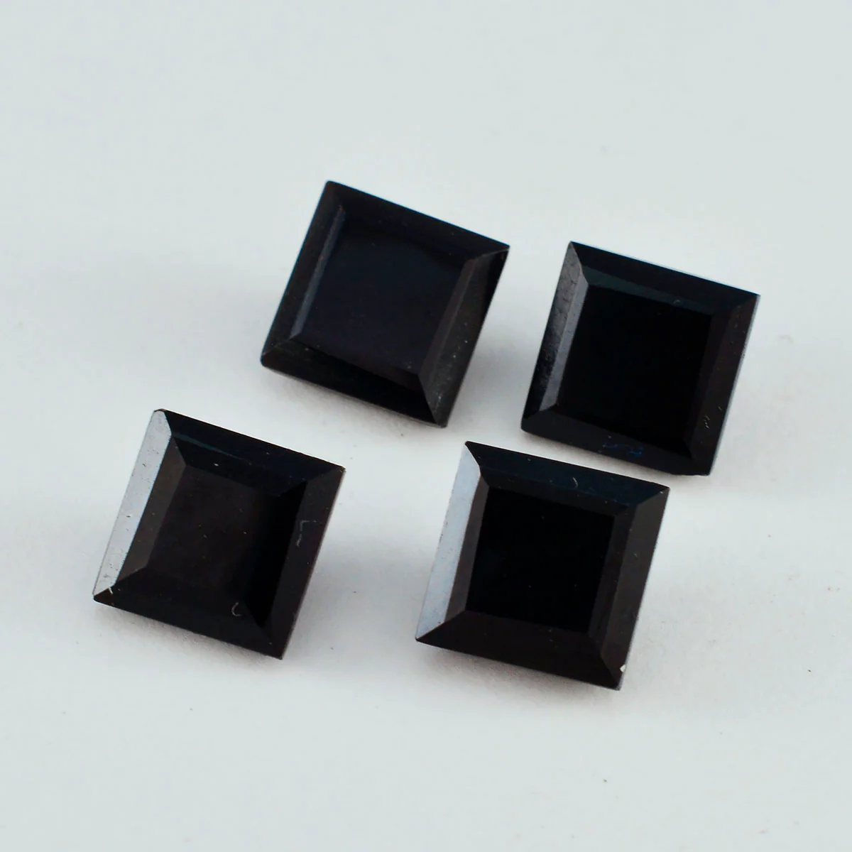 Black Onyx 10PC Tiny 3x3 MM Square Faceted Black Fiery Semi Precious Loose Gemstone - Image 2