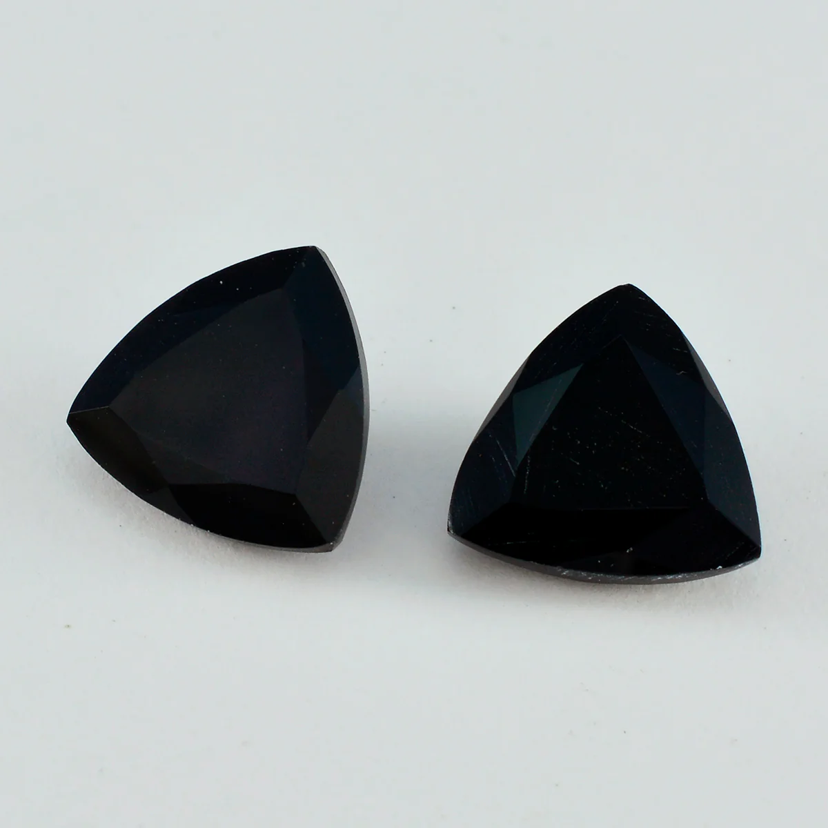 Black Onyx 10PC Tiny 3x3 MM Triangle Faceted Black Fiery Semi Precious Loose Gemstone
