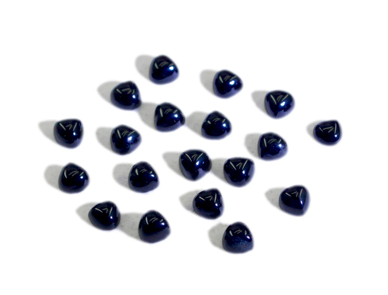 Black Onyx 10PC Tiny 5x5 MM Heart Cabochon Black Fiery semi Precious Gems - Image 3