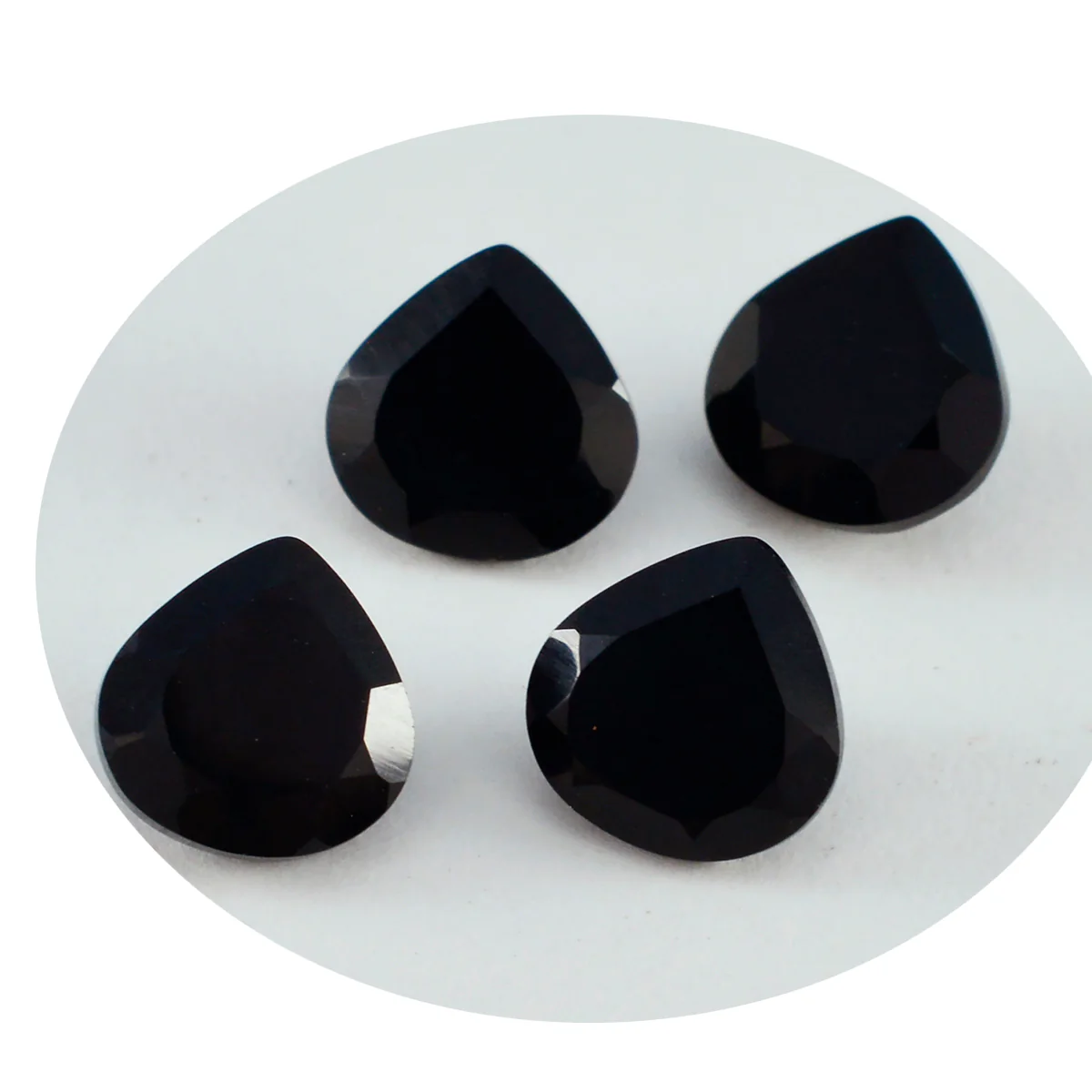 Black Onyx 1PC Chunky 13x13 MM Heart Faceted Black Natural Semi Precious Gems - Image 3