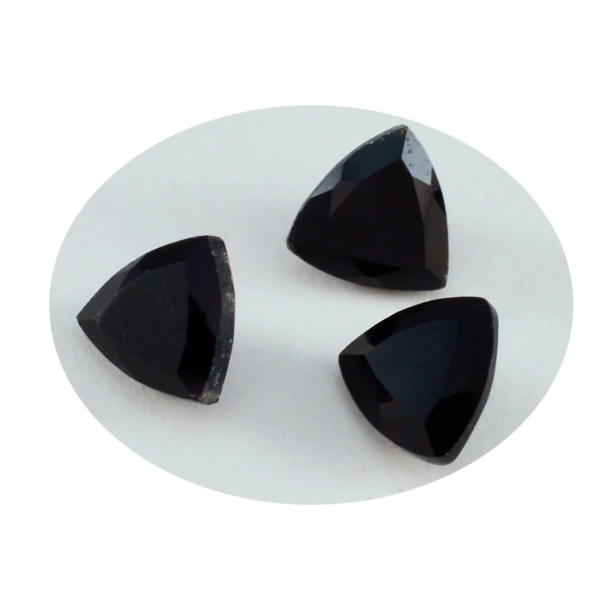 Black Onyx 1PC Chunky 13x13 MM Triangle Faceted Black Natural Semi Precious Gems - Image 2