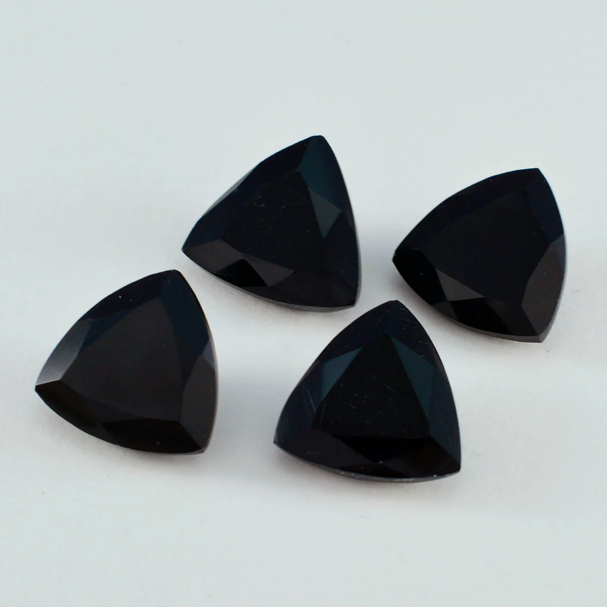 Black Onyx 1PC Chunky 15x15 MM Triangle Faceted Black Superior Semi Precious Loose Gemstone - Image 2