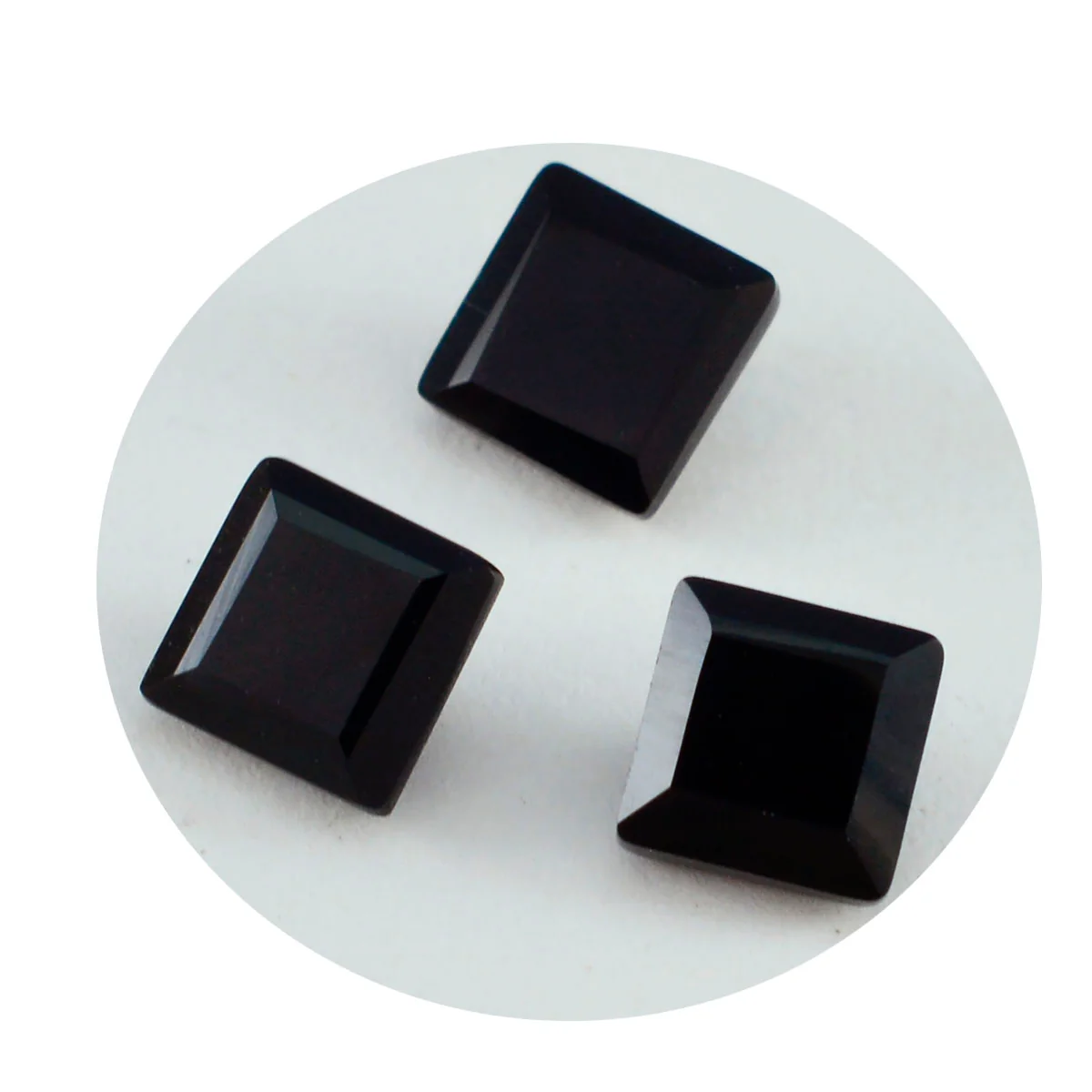 Black Onyx 1PC Chunky 16x16 MM Square Faceted Black Pure Semi Precious Loose Gemstones - Image 3