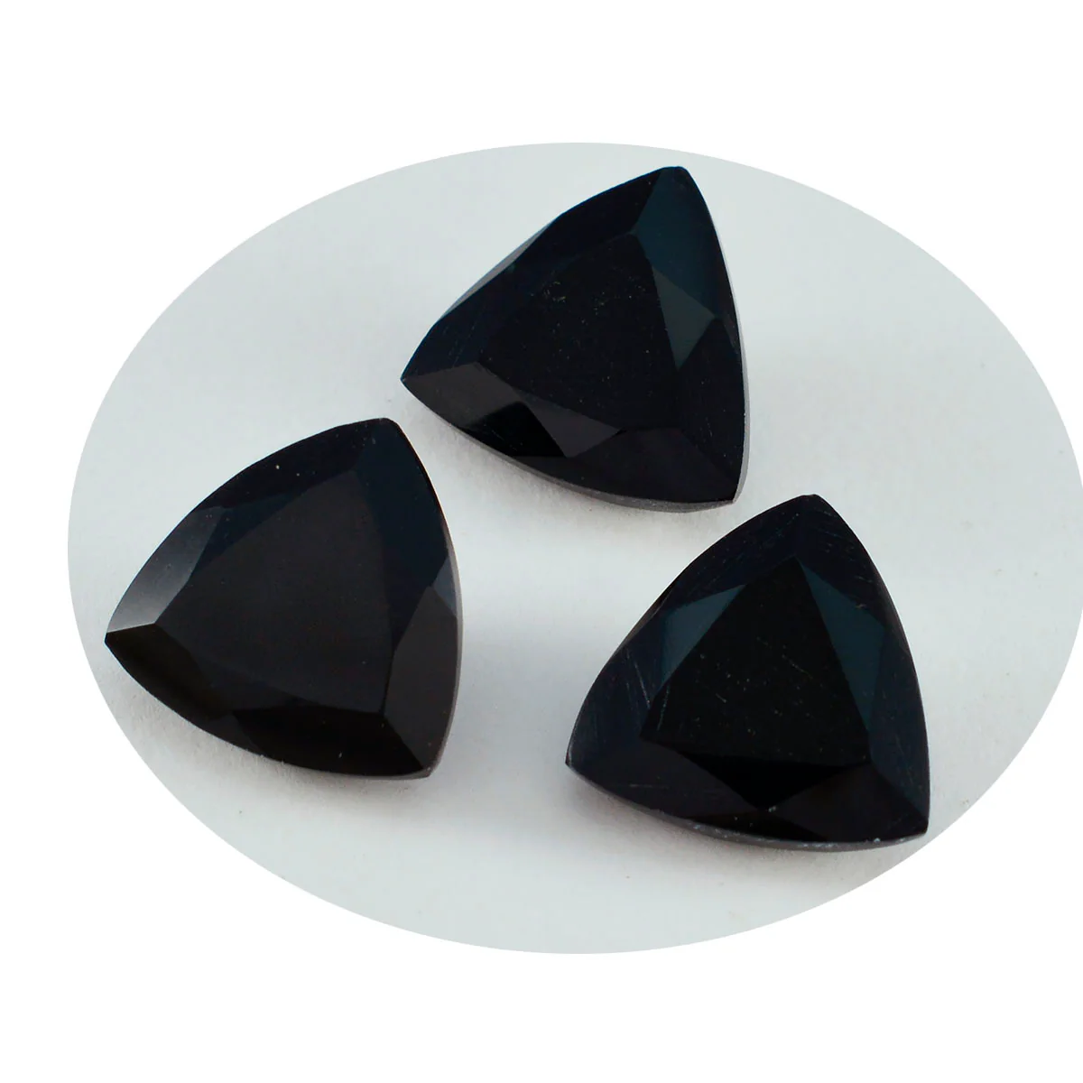 Black Onyx 1PC Chunky 16x16 MM Triangle Faceted Black Pure Semi Precious Loose Gemstones - Image 2