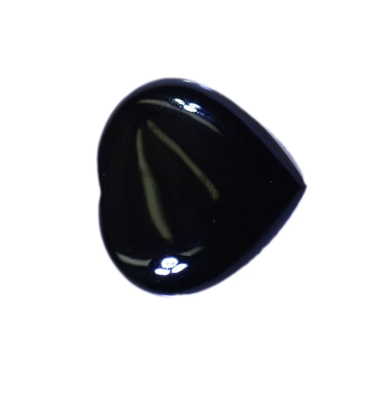 Black Onyx 1PC Large 10x10 MM Heart Cabochon Black Luster semi Precious Precious Gemstone - Image 3