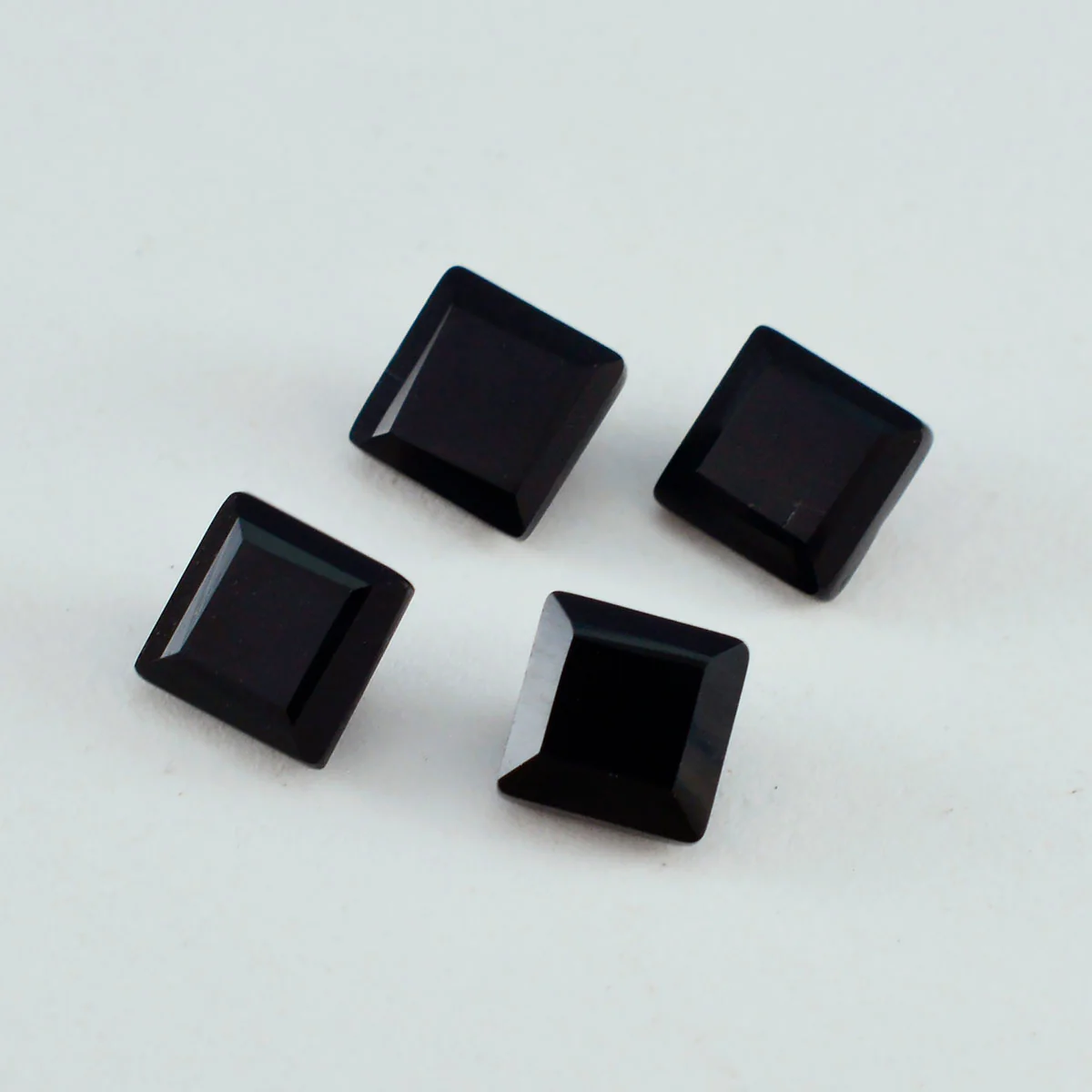 Black Onyx 1PC Large 10x10 MM Square Faceted Black Shine Semi Precious Loose Gems - Image 2
