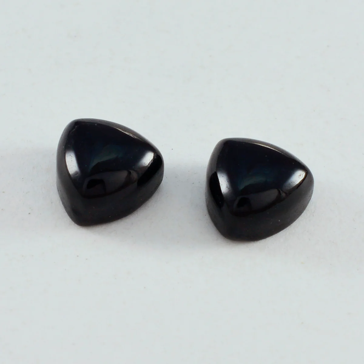Black Onyx 1PC Large 10x10 MM Triangle Cabochon Black Sparkling semi Precious Semi Precious Gemstone - Image 2
